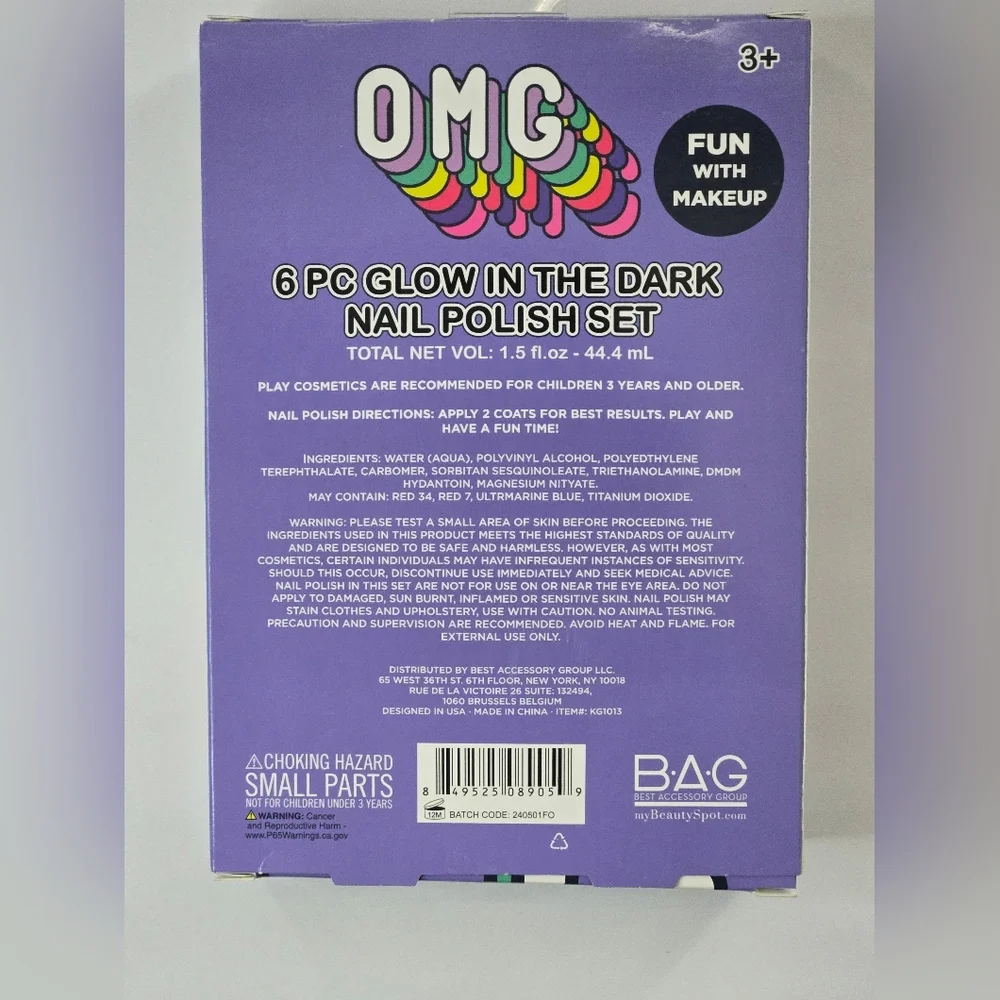 LIVE Stocking Stuffer Glow in the Dark Nail Polish Set - Multicolor - Picture 2 of 2